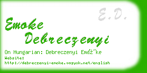 emoke debreczenyi business card